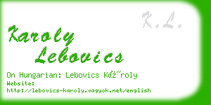 karoly lebovics business card